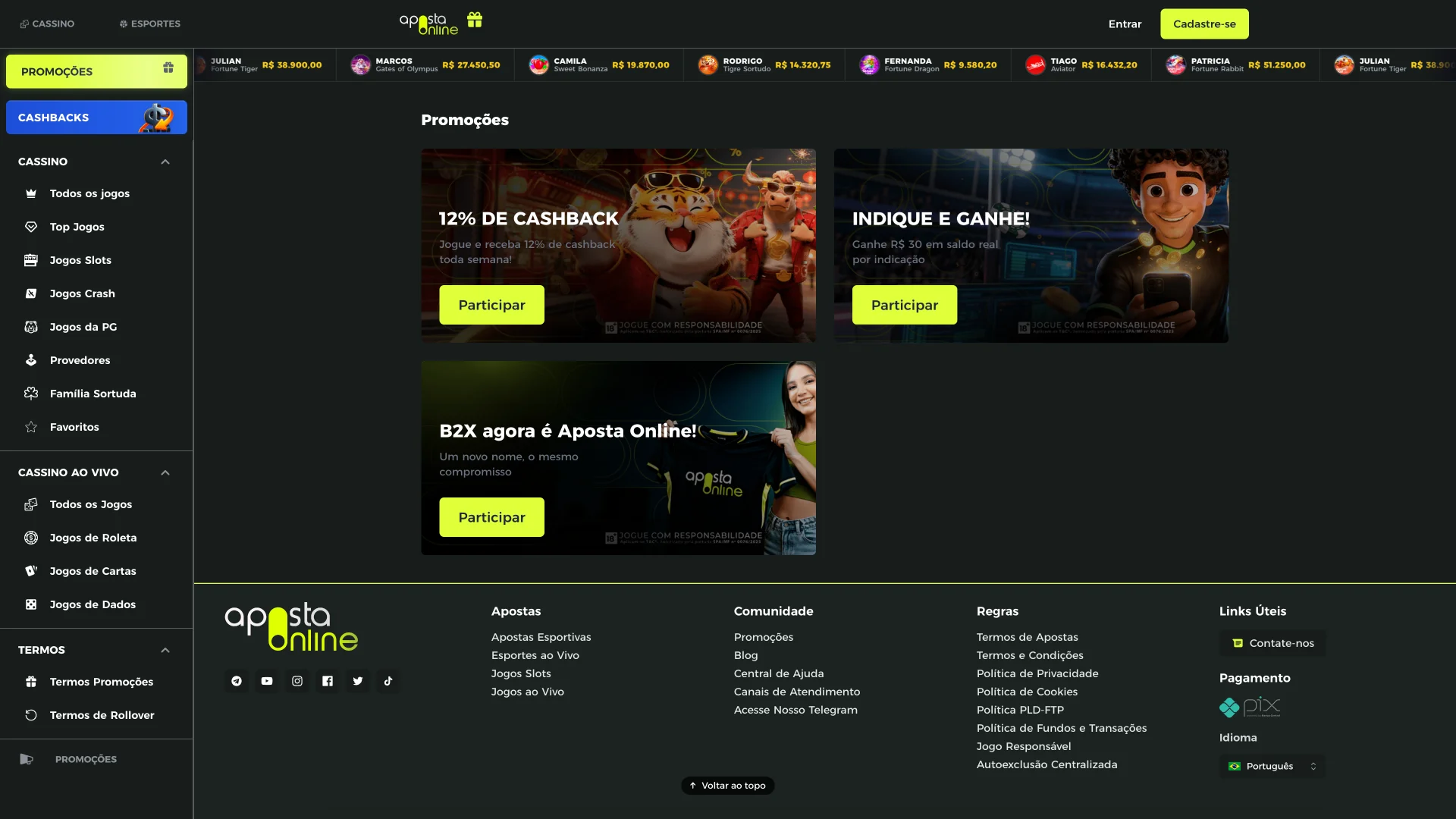 Confira as ofertas de bônus na B2xbet, de forma detalhada.