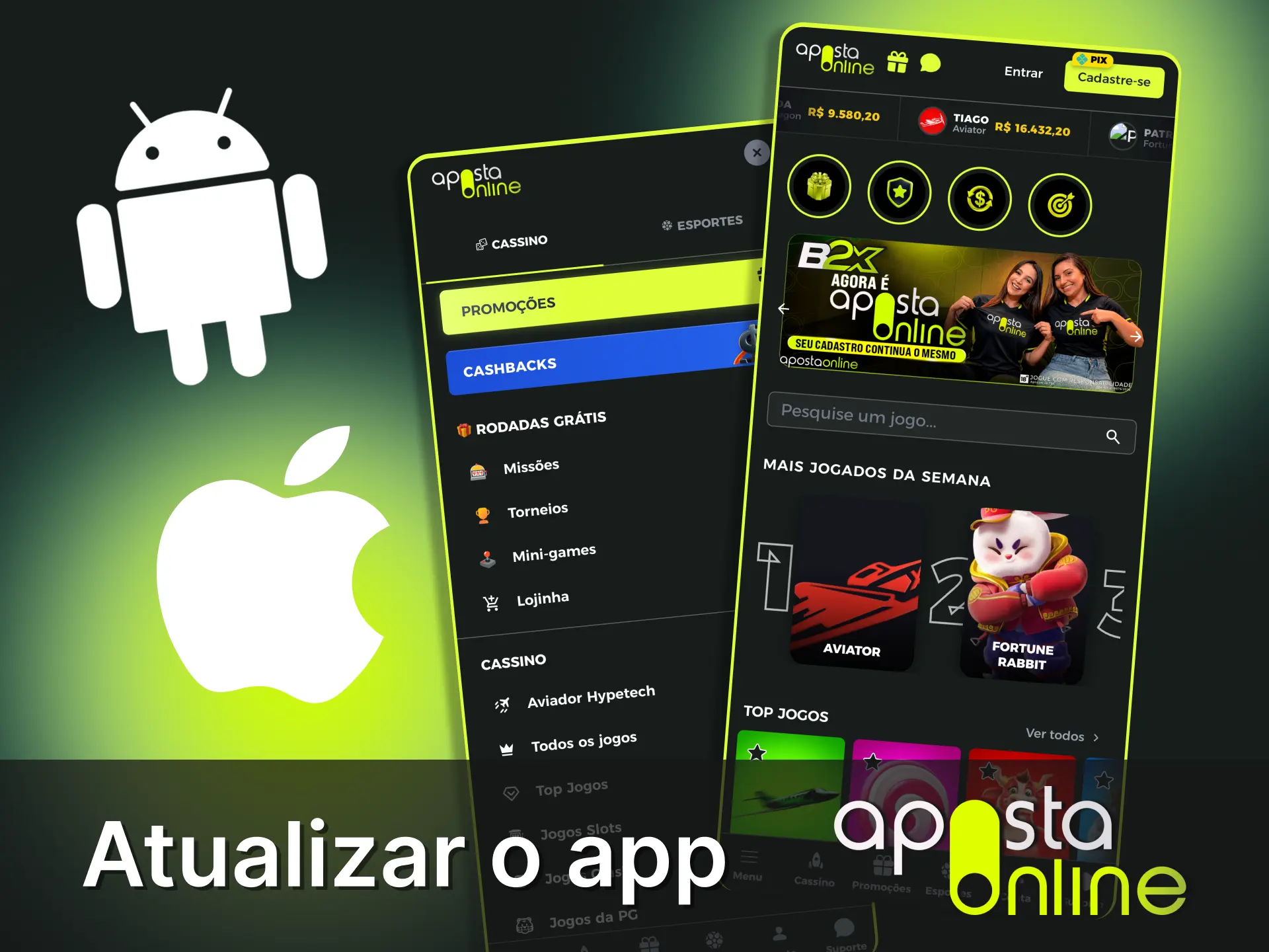 Acesse o site e jogue na versão mais atualizada da Aposta Online.