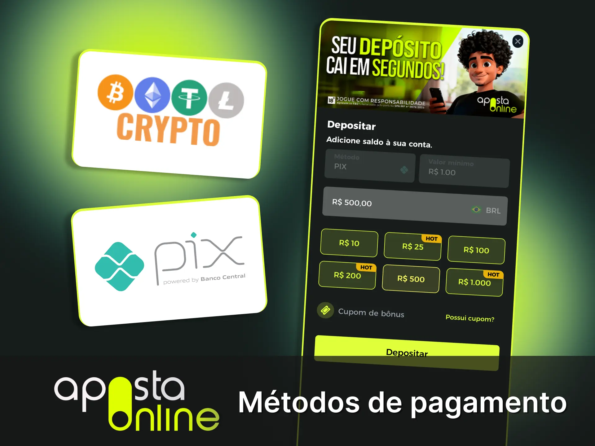Receba seus saques rapidamente com total facilidade na Aposta Online.