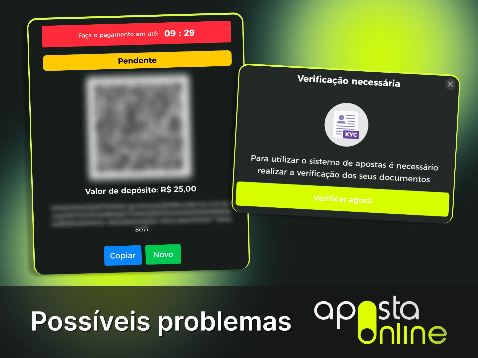 Valide sua identidade na seção de verificação da Aposta Online.
