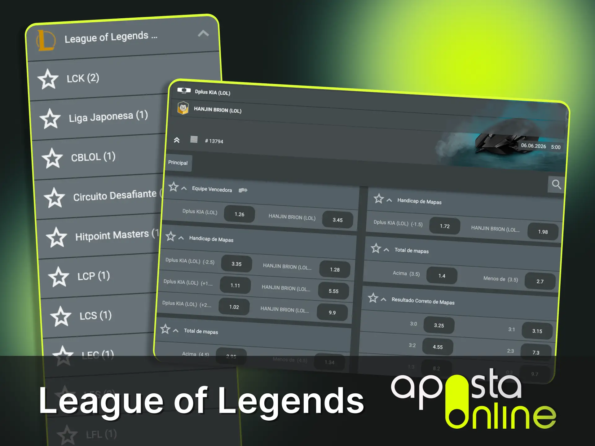 Aposte no League of Legends com mercados exclusivos na Aposta Online.