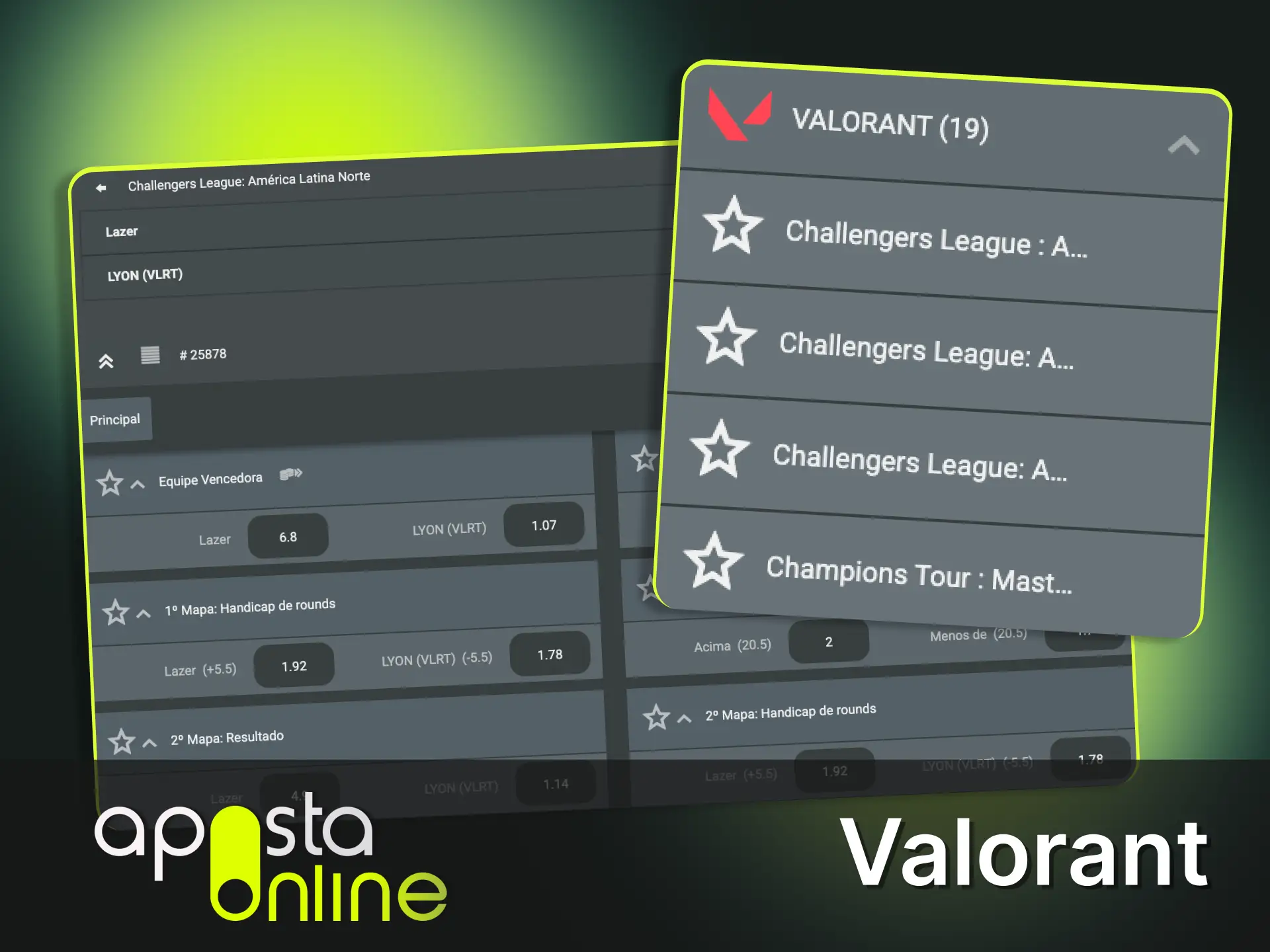 Faça suas apostas ao vivo em cada round de Valorant na Aposta Online.