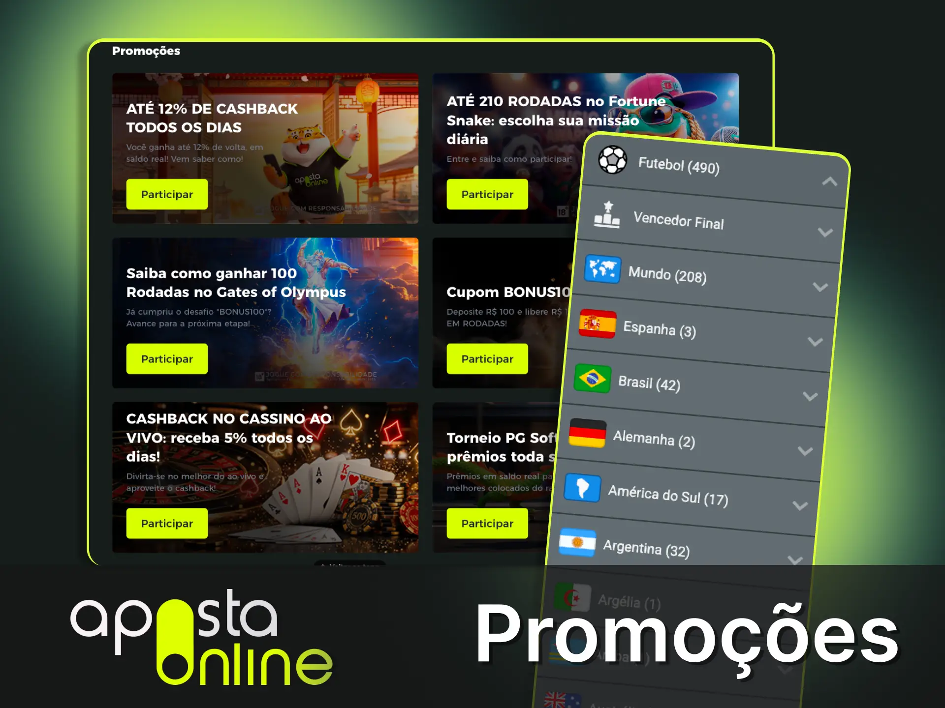 Aposte no placar correto das ligas europeias na Aposta Online.