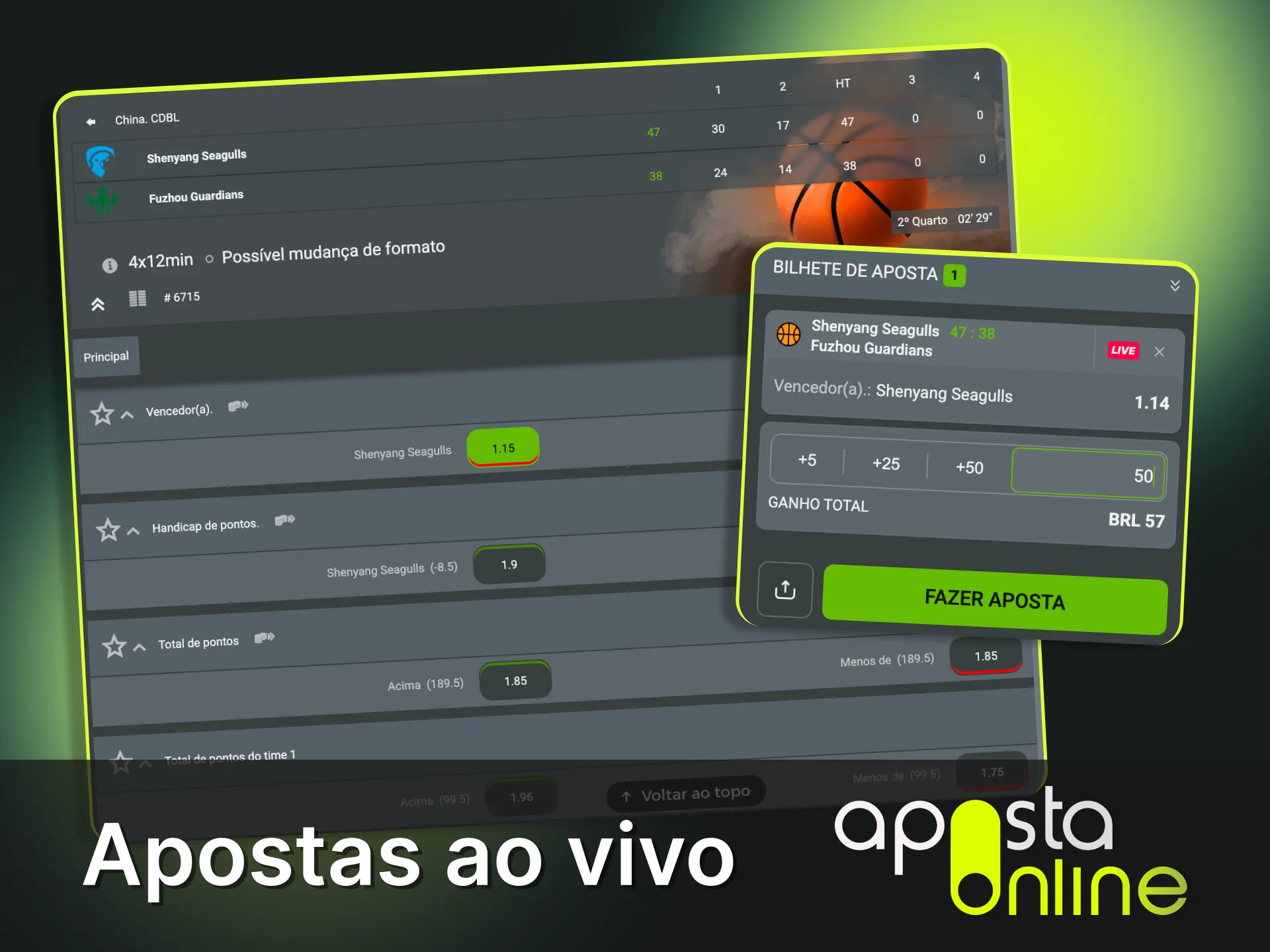 Faça apostas ao vivo com odds atualizadas na Aposta Online.