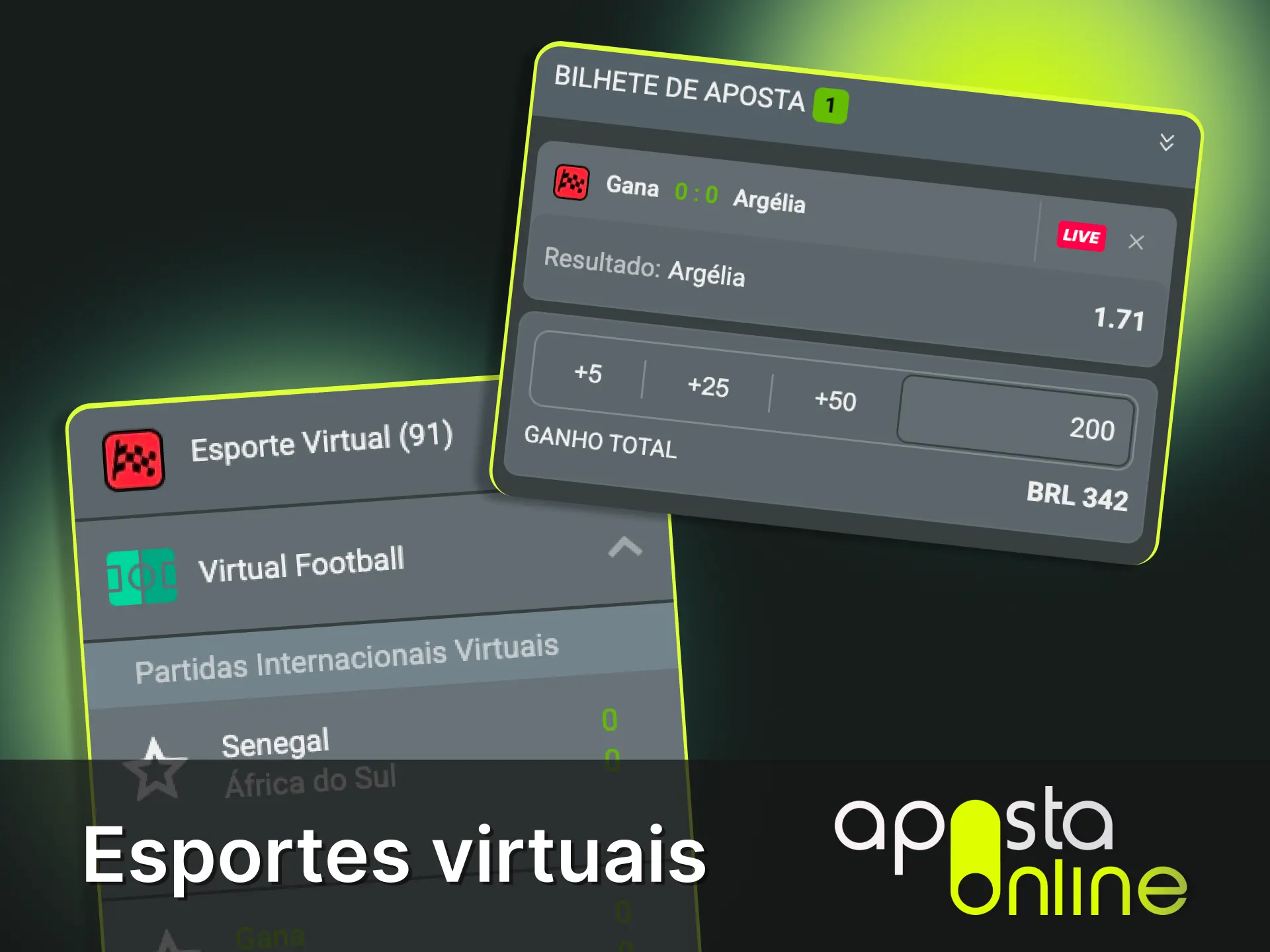 Jogue no futebol virtual com resultados em minutos na Aposta Online.