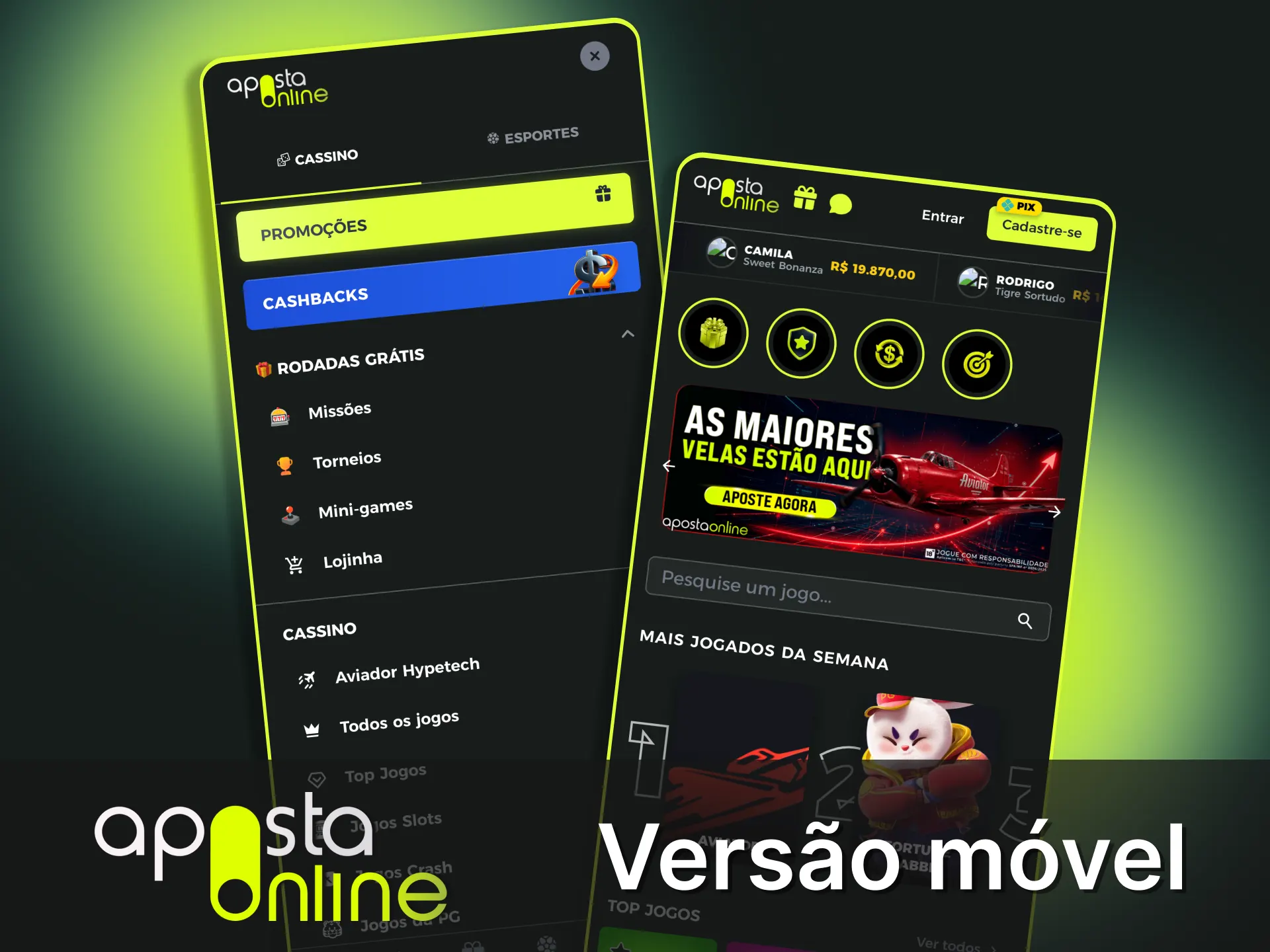 Acesse o site móvel super rápido e jogue agora na Aposta Online.