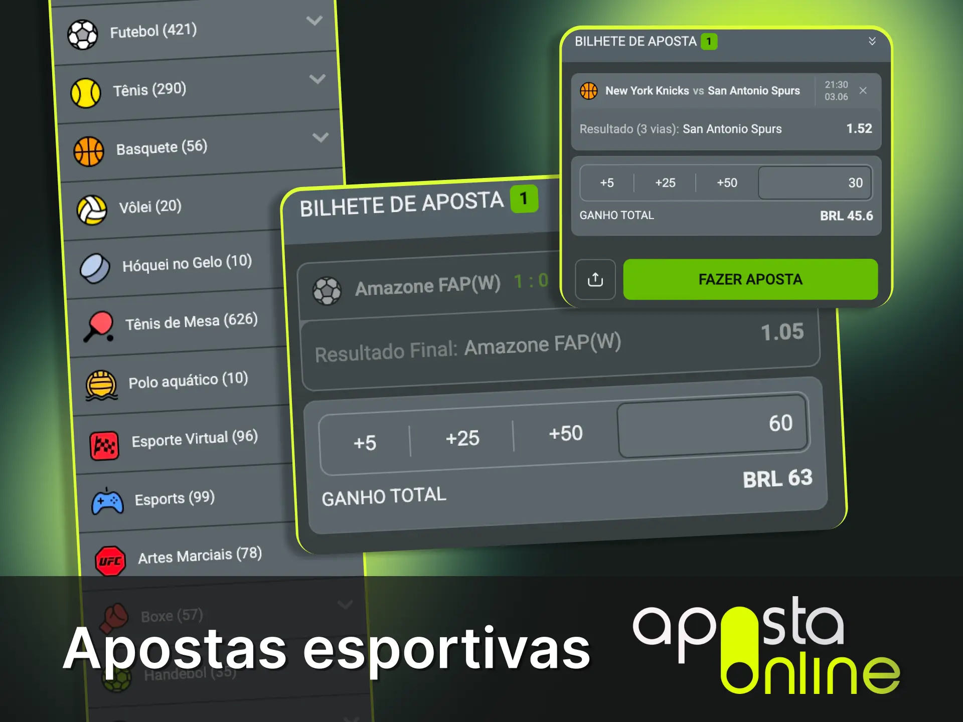 Aposte antes do jogo ou ao vivo com odds em tempo real na Aposta Online.