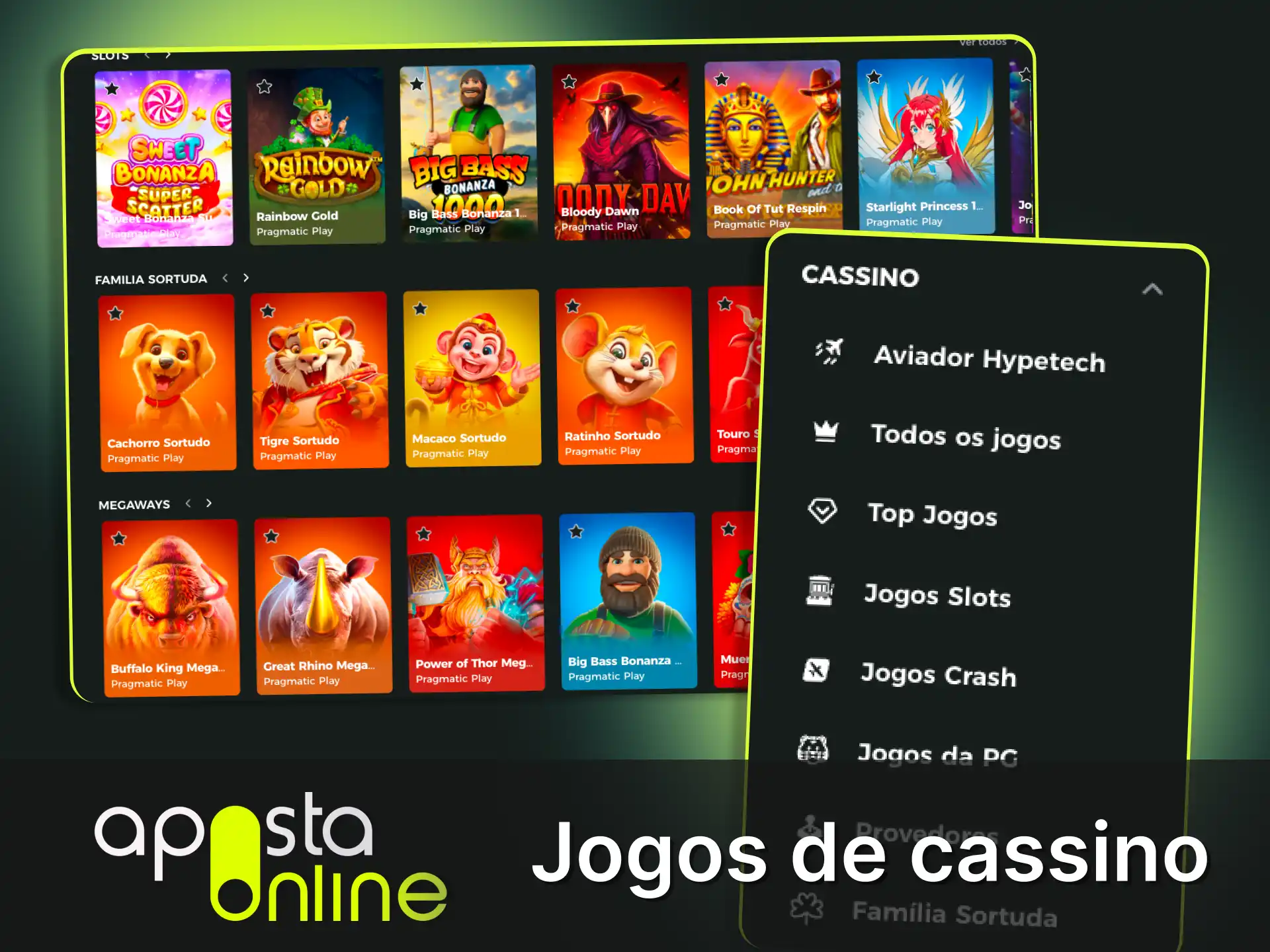 Jogue slots temáticos e acumulativos com ótimos gráficos na Aposta Online.