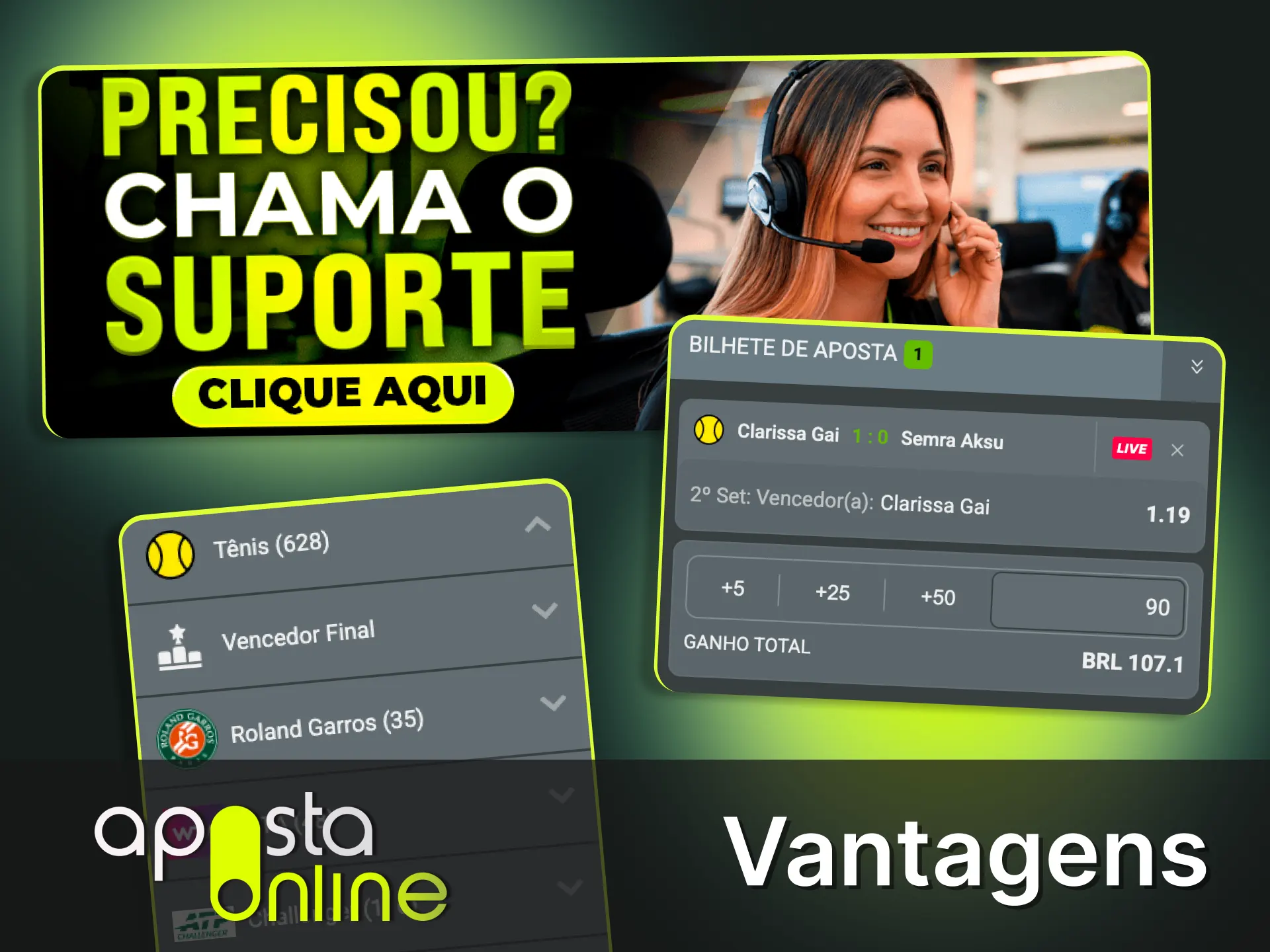 Faça seus depósitos e saques rápidos via Pix para apostar em tênis na Aposta Online.